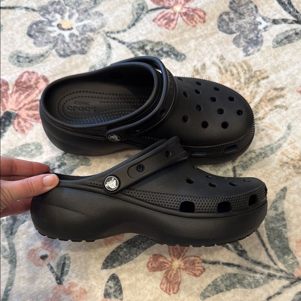 Crocs platform Black Clog